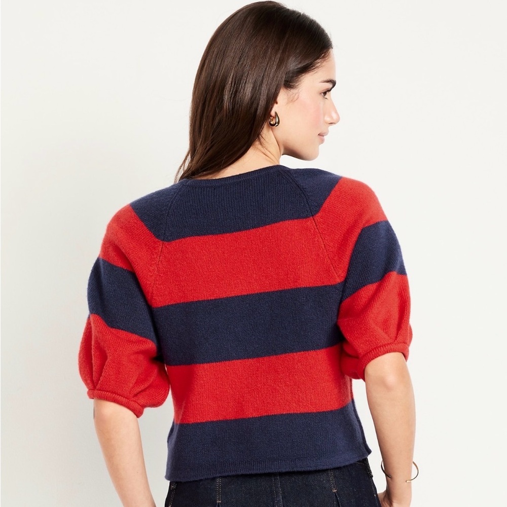 Old Navy SoSoft Cropped Puff Sleeve Sweater - Picture 2 of 8